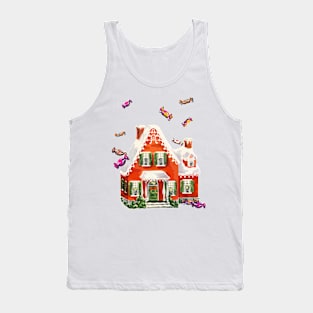 1980s matching family christmas retro candy gingerbread house Tank Top